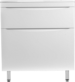 Style Line Тумба с раковиной Бергамо Мини 80 белая Люкс антискрейтч Plus – фотография-1